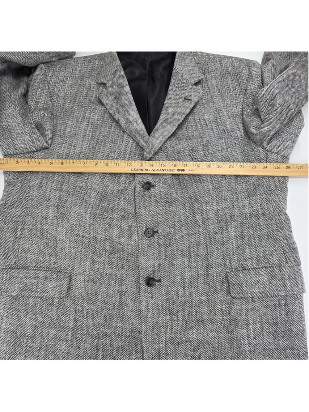 Classic Clothiers 48R 100% Silk Herringbone Sport Coat Gray Made USA NWT - Picture 11 of 15